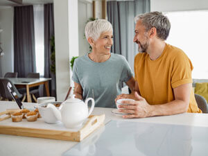older couple in their home